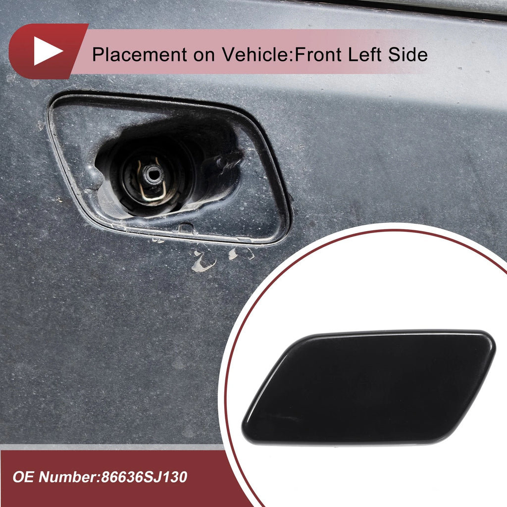 Front Left Washer Nozzle Cover Cap for Subaru Forester (2018–2021) Black