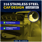 Set of 4 LED Courtesy Lights for Five Oceans (1-5/16", IP67, 12V)