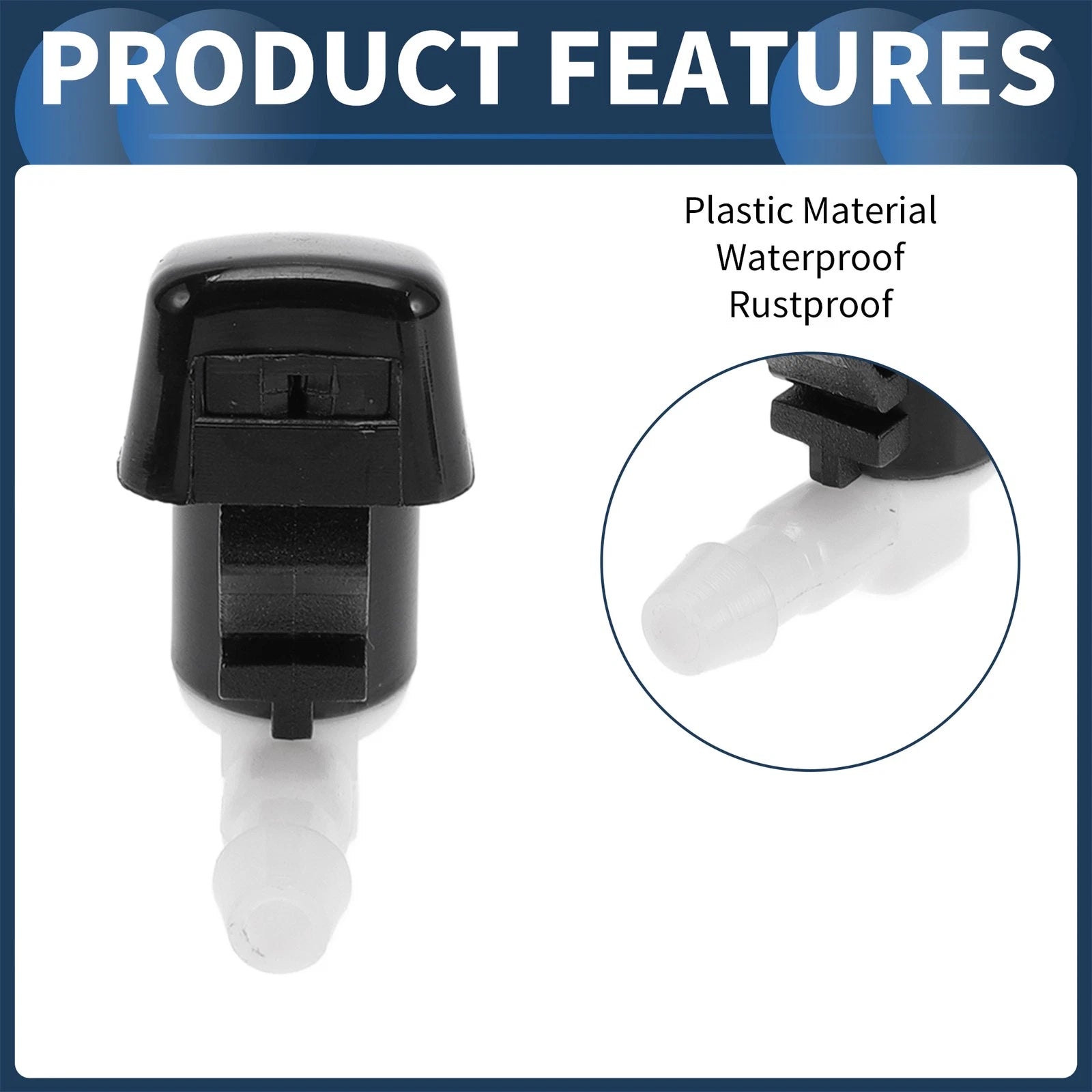 Set of 2 Front Windshield Washer Nozzles for Ford F-250 Super Duty 