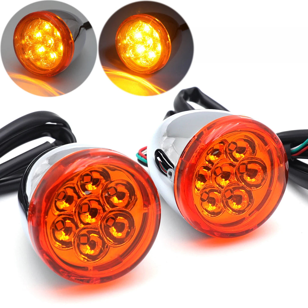 Front Run Brake Turn Signal Light Indicator Amber for Harley Sportster 883 1200 (1992–2017)