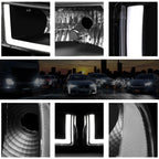 Headlight Lamp Pair for Dodge RAM (1994–2002) - Black Housing Clear Lens