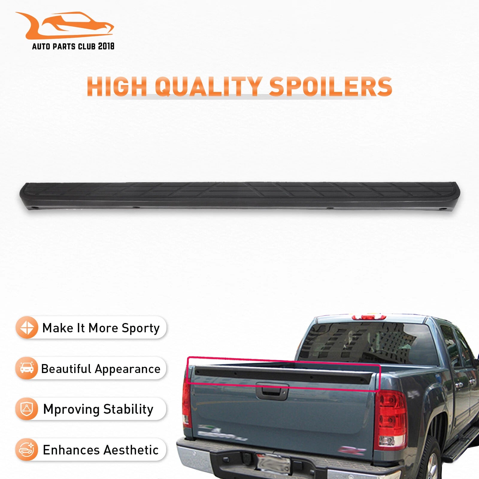 Tailgate Top Cap Protector Trim Molding for Chevy Silverado GMC Sierra (2007–2013)