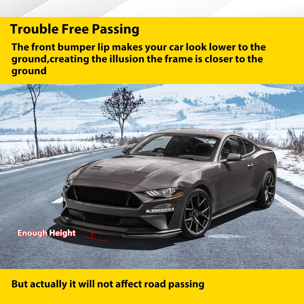 Front Bumper Lip Splitter for Ford Mustang (2018-2023)