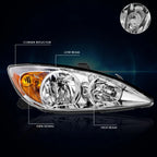 Headlight for Toyota Camry XV30 (2002–2004) Chrome Housing Amber Corner