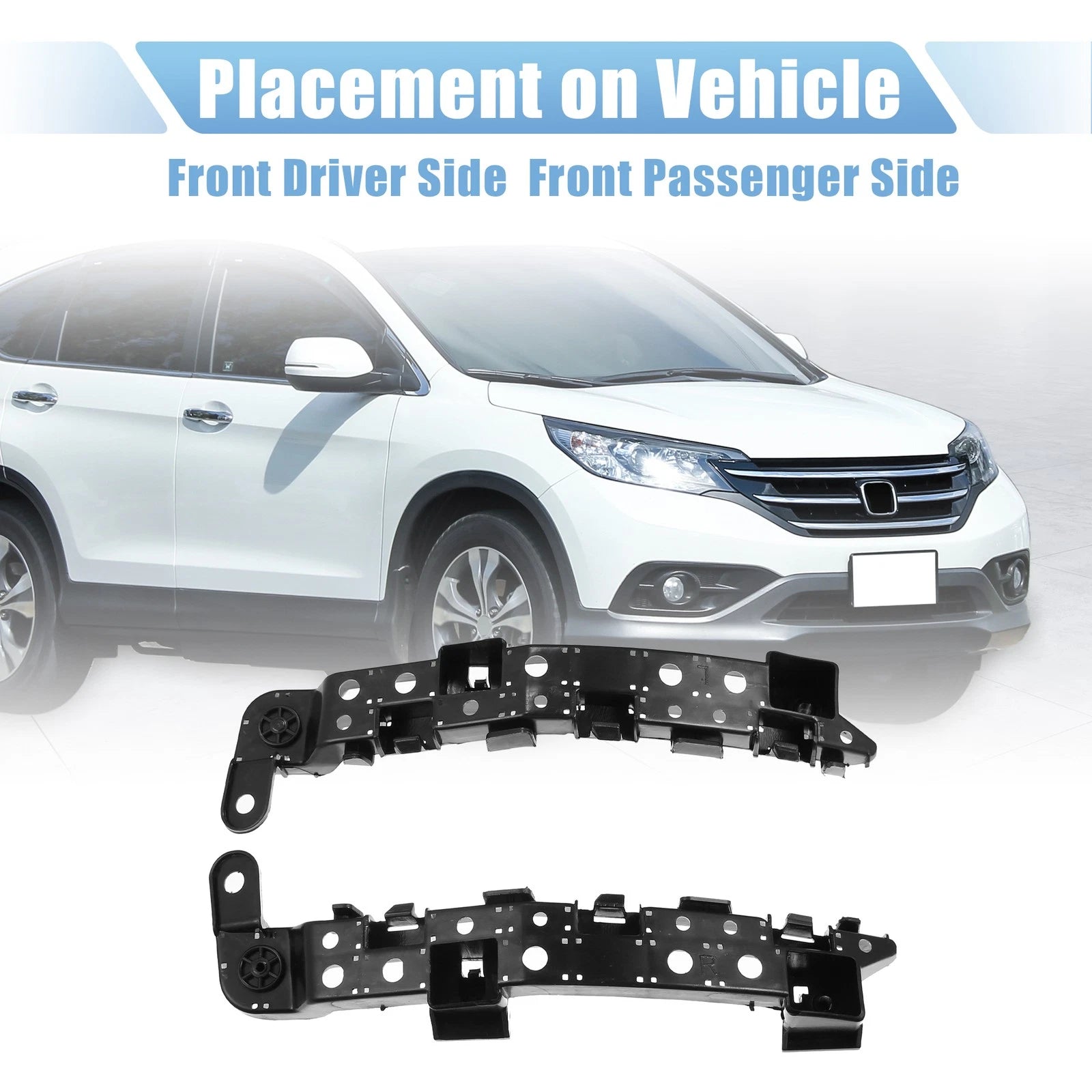 1 Pair Front Bumper Bracket for Honda CR-V (2017) 71198-TLA-A01 Plastic Black