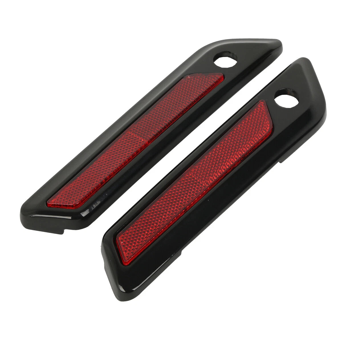 Set of 2 Black/Chrome Saddlebag Latch Covers for Harley Touring (2014–2023)