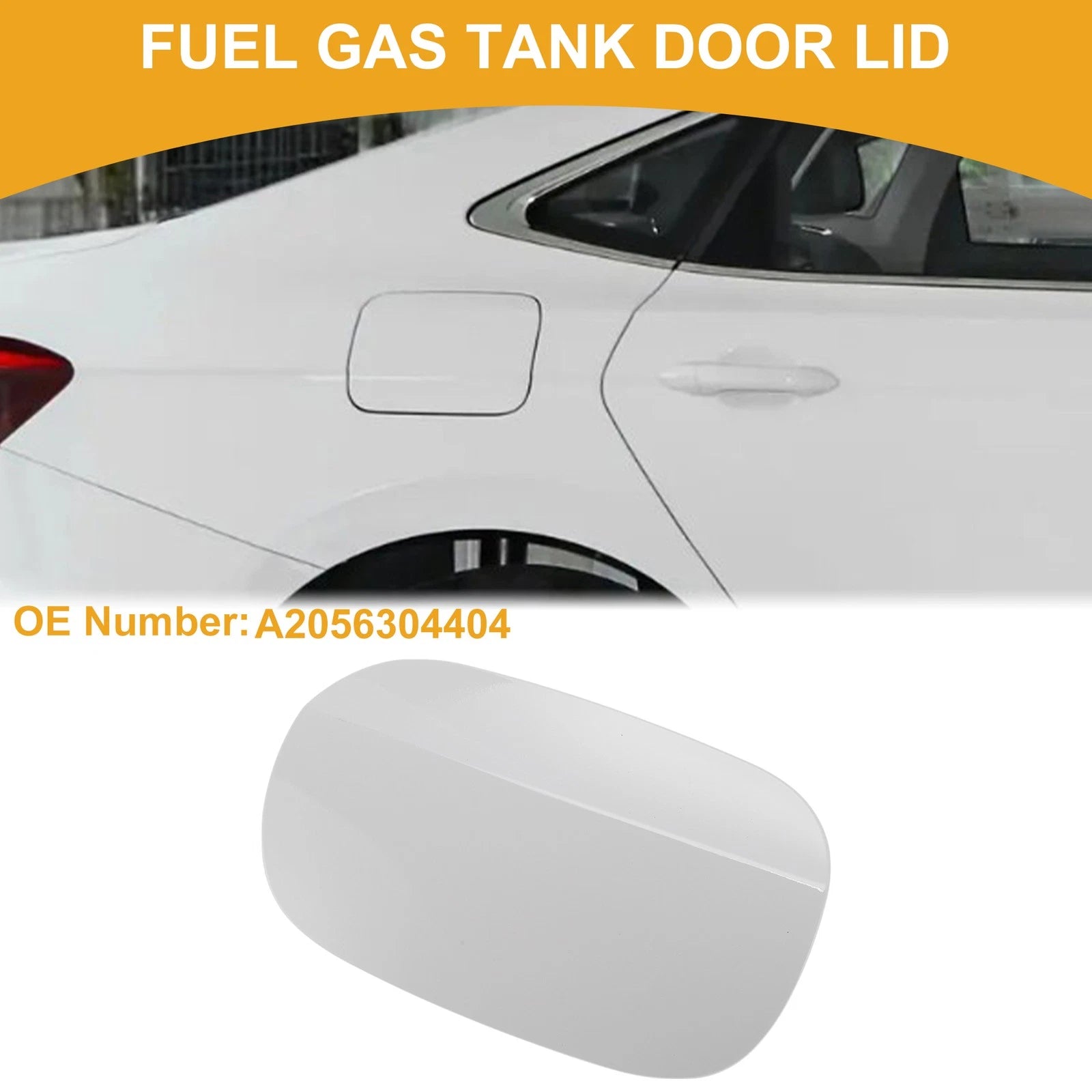 Fuel Tank Door Cap for Mercedes-Benz E200 (2015–2019) Clip Type No.A2056304404 White