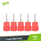 Set of 5 Carbide End Mills for Various Applications (3/32", 4 Flute)