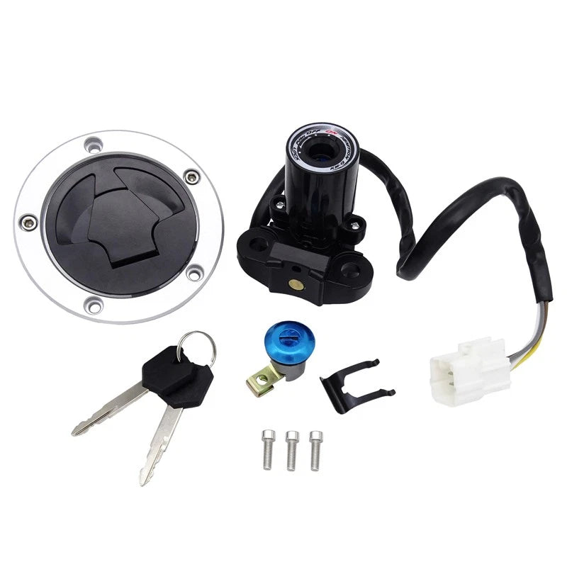Ignition Switch Gas Cap Seat Lock & 2 Keys for Kawasaki Ninja ZX-6R (2000–2002)