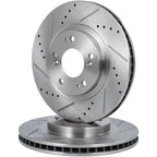 Front Brake Drilled & Slotted Rotors & Ceramic Pads for Dodge Avenger (2008–2014)