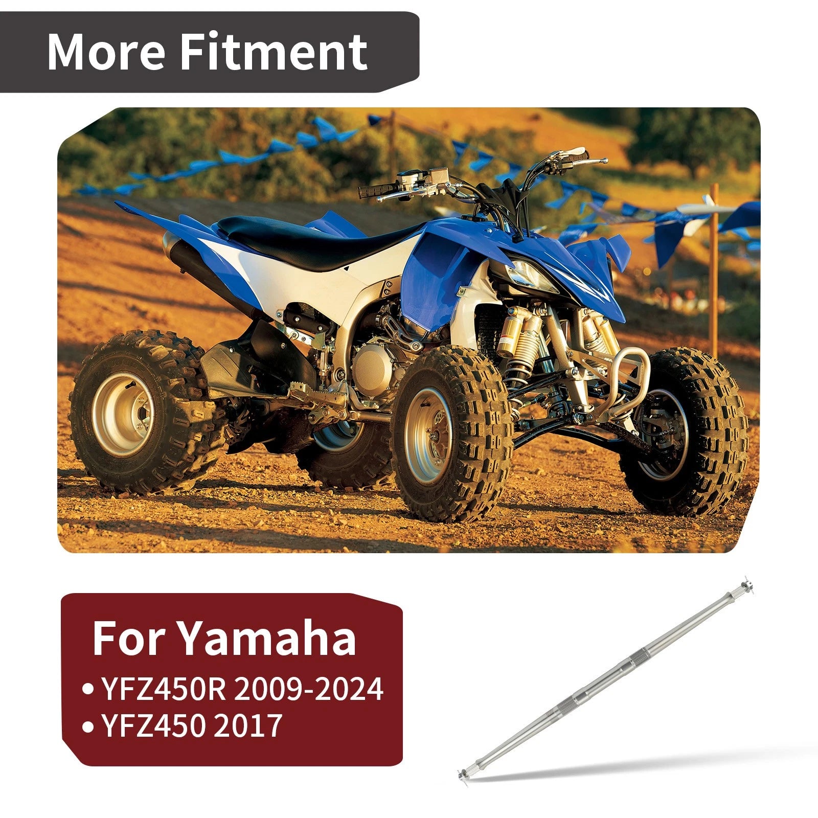 Rear Axle Shaft with Nuts & Pins for Yamaha YFZ450R (2009–2024)