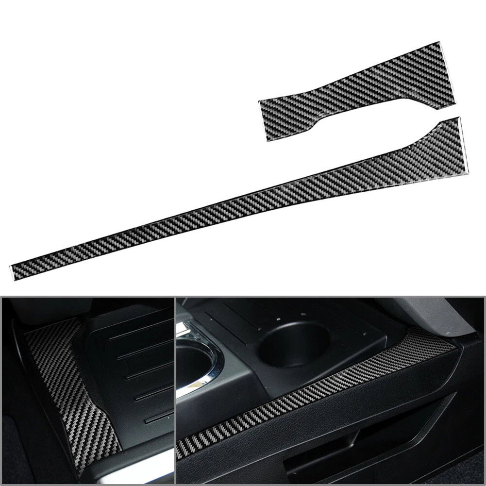 2X Black Carbon Fiber Gear Shift Side Panel Trim for Toyota Tundra (2014–2021)