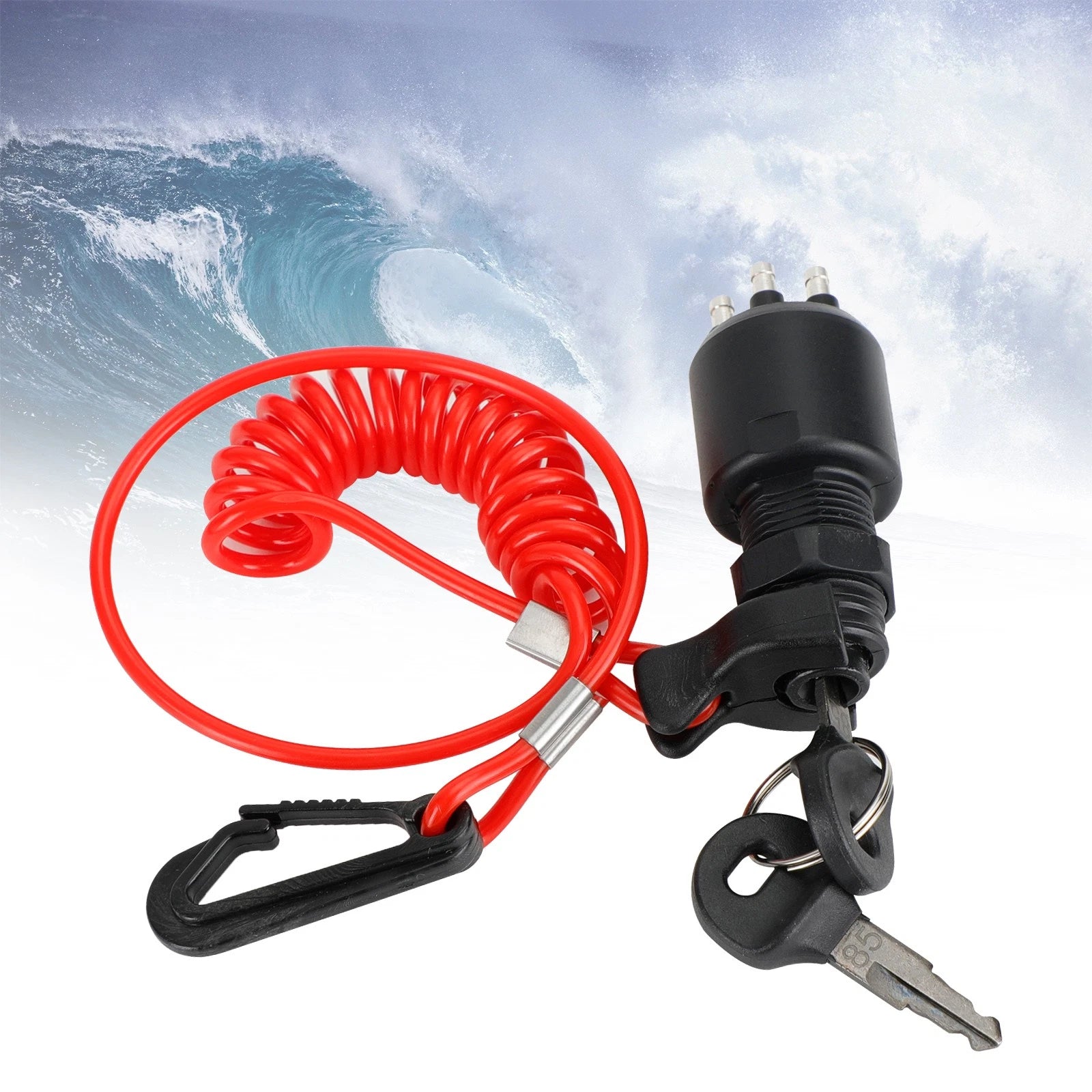 Ignition Key Switch & Safety Lanyard for Johnson Evinrude (5005801, 175974)