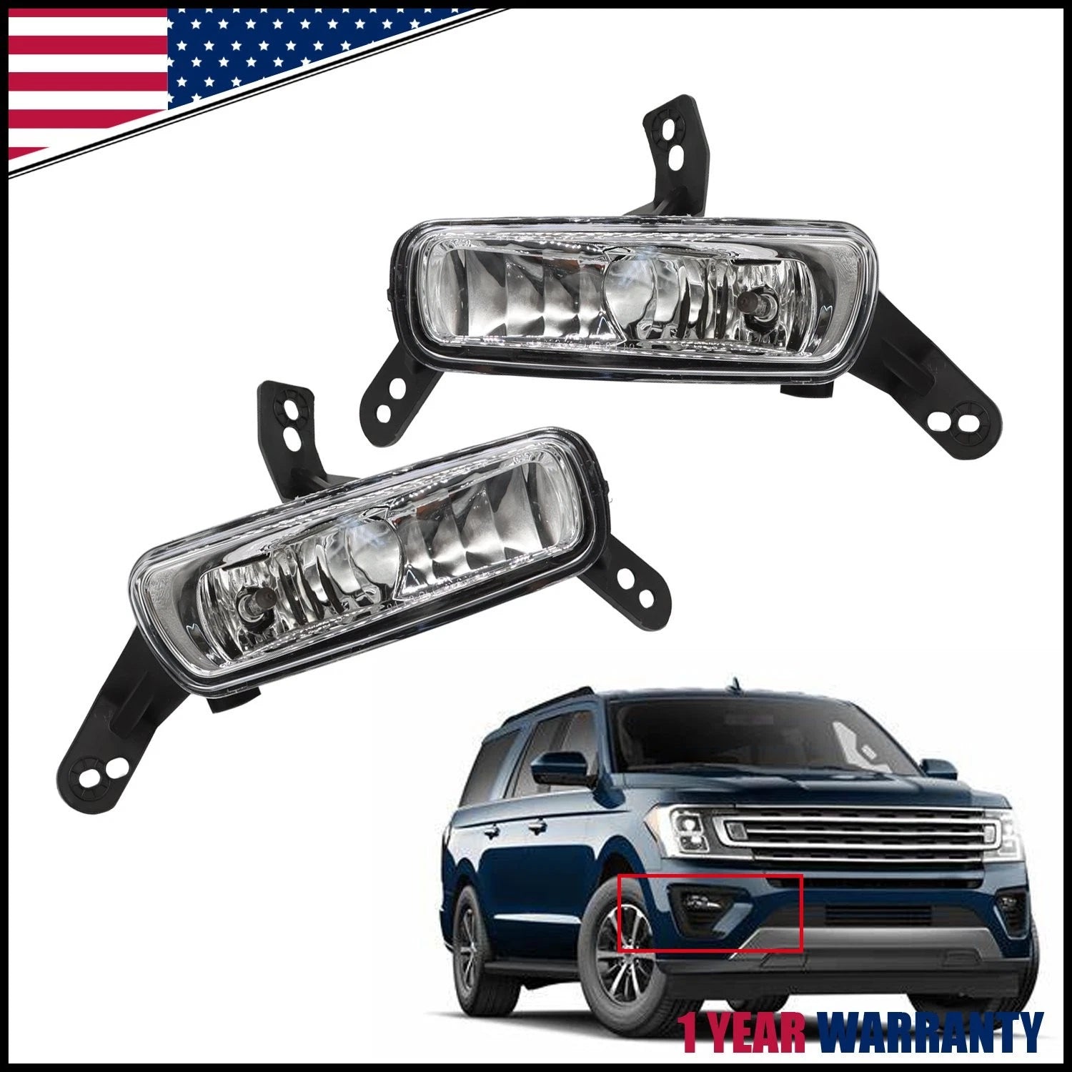 Fog Light Set for Ford Expedition (2018–2021) - Front Driver & Passenger Side