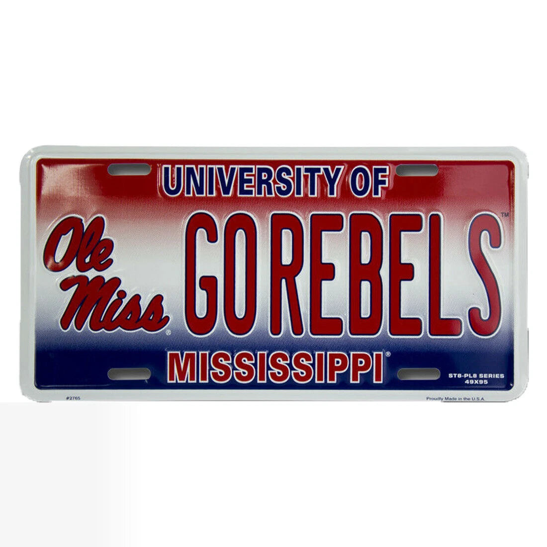 Ole Miss Rebels License Plate for University of Mississippi (6" X 12")