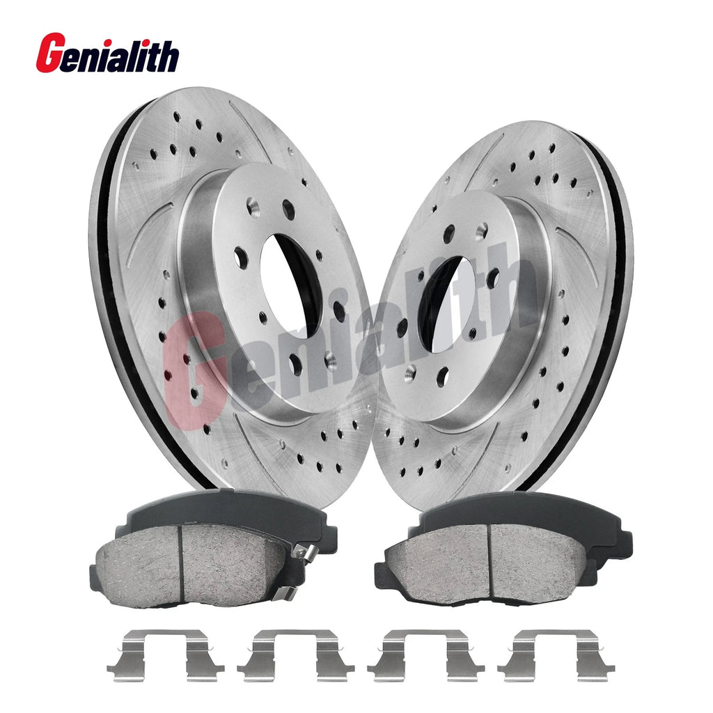 Front Drilled Brake Rotors & Ceramic Brake Pads for Honda Civic (2001–2021)