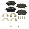 Hella Front Low-Met Disc Brake Pad w/Sensor Kit for Mercedes C208 CLK320 W203 C240 C320 (2000–2005)