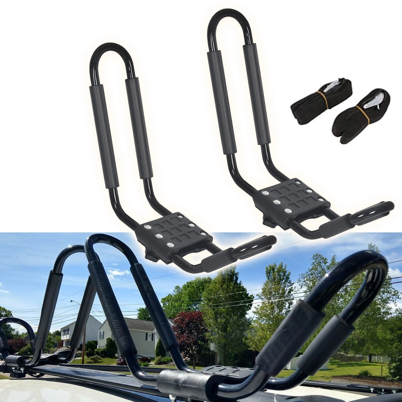 Set of 2 Kayak Roof Racks for SUV Truck Top Mount Carrier