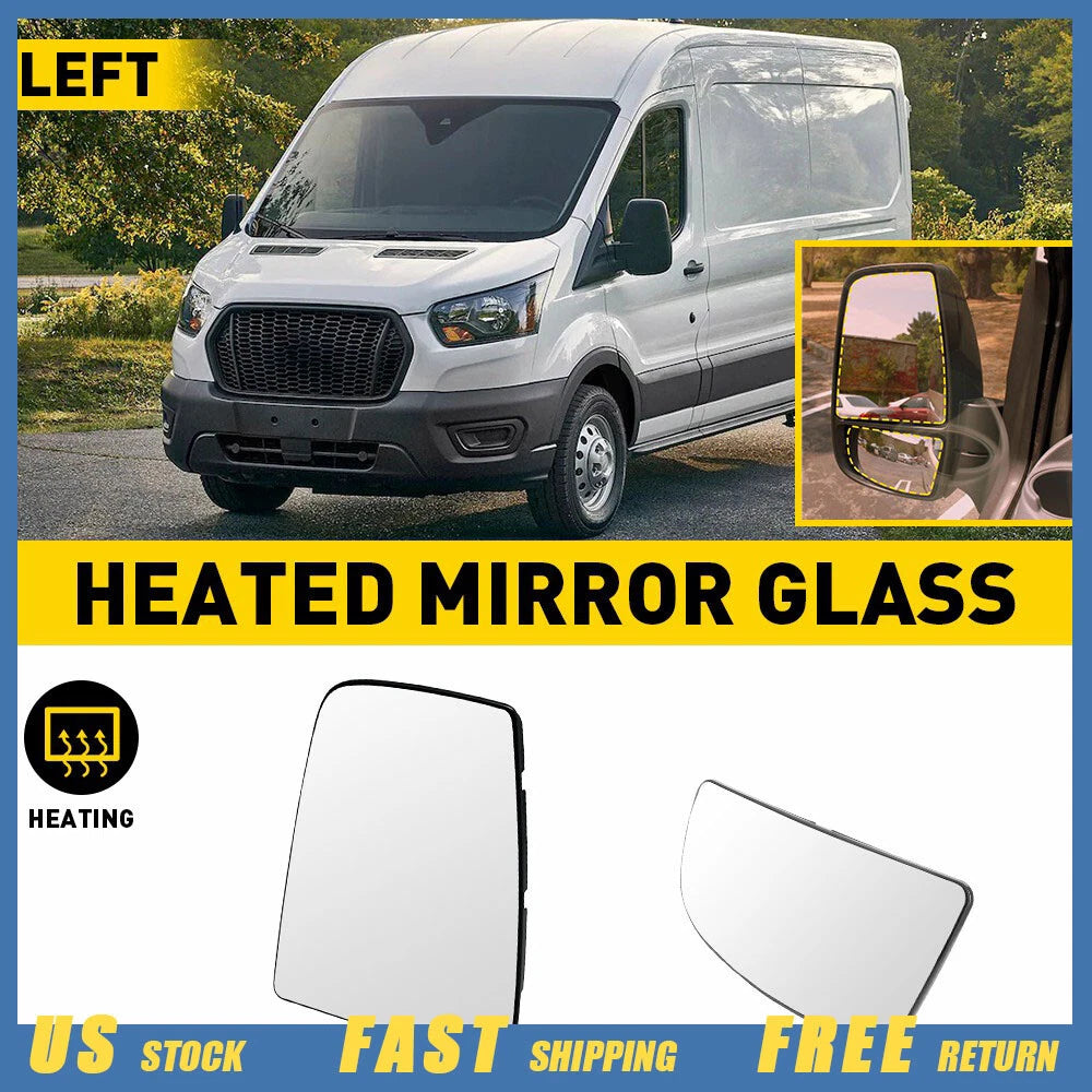 Driver Side Convex Mirror Glass for Ford Transit 150 250 350 (2015–2021)