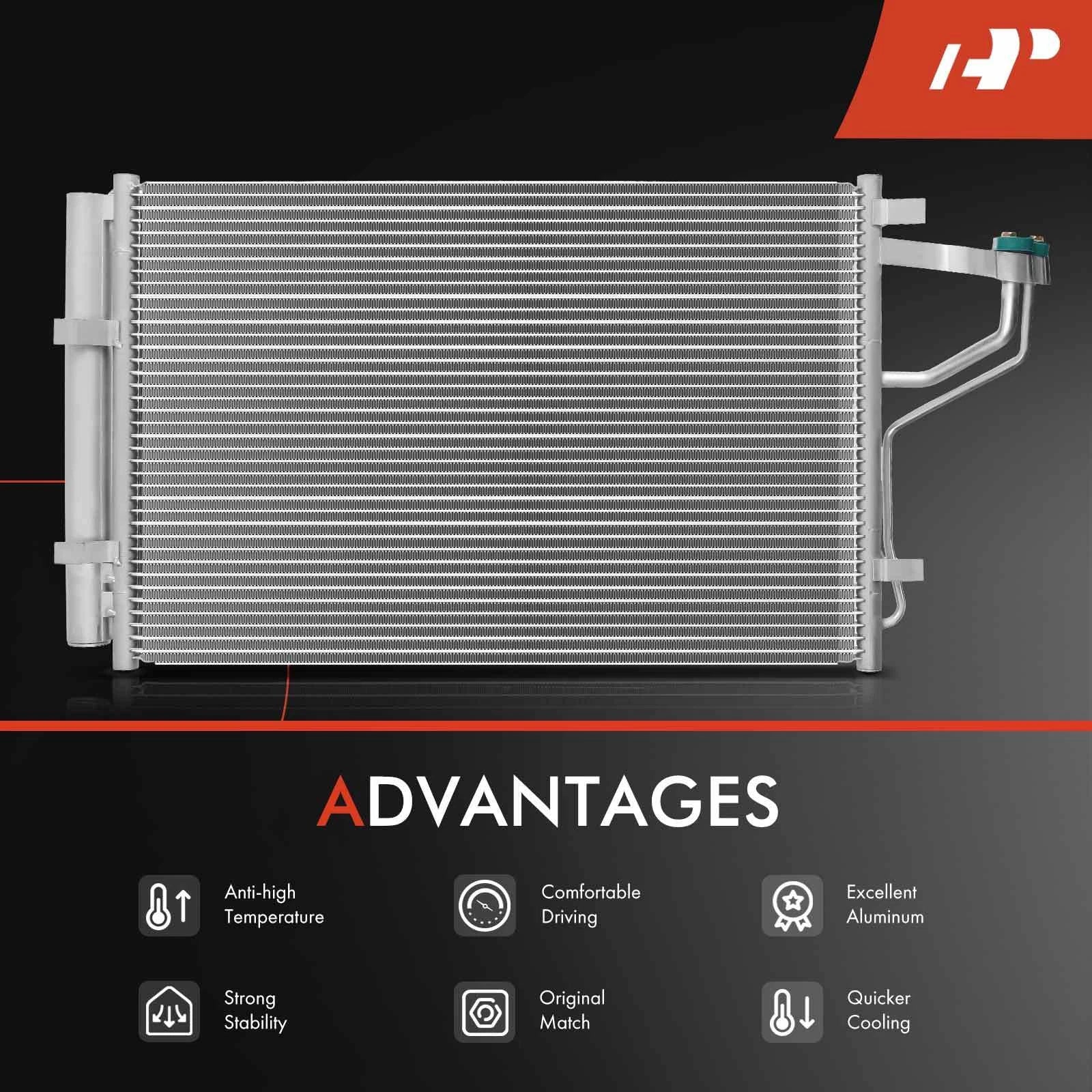 A/C Condenser with Dryer & Bracket for Hyundai Elantra (2011–2013)