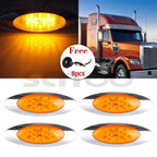 Set of 4 Amber Red Lens Side Markers for Peterbilt 359 (1981–1982, 1984–1986)