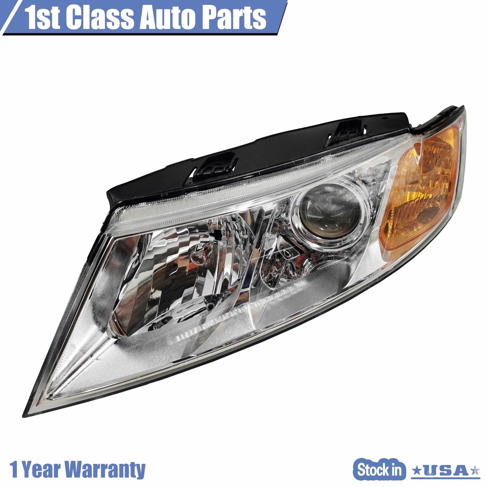 Set of 2 Chrome Bezel Headlights for Kia Optima (2009–2010)