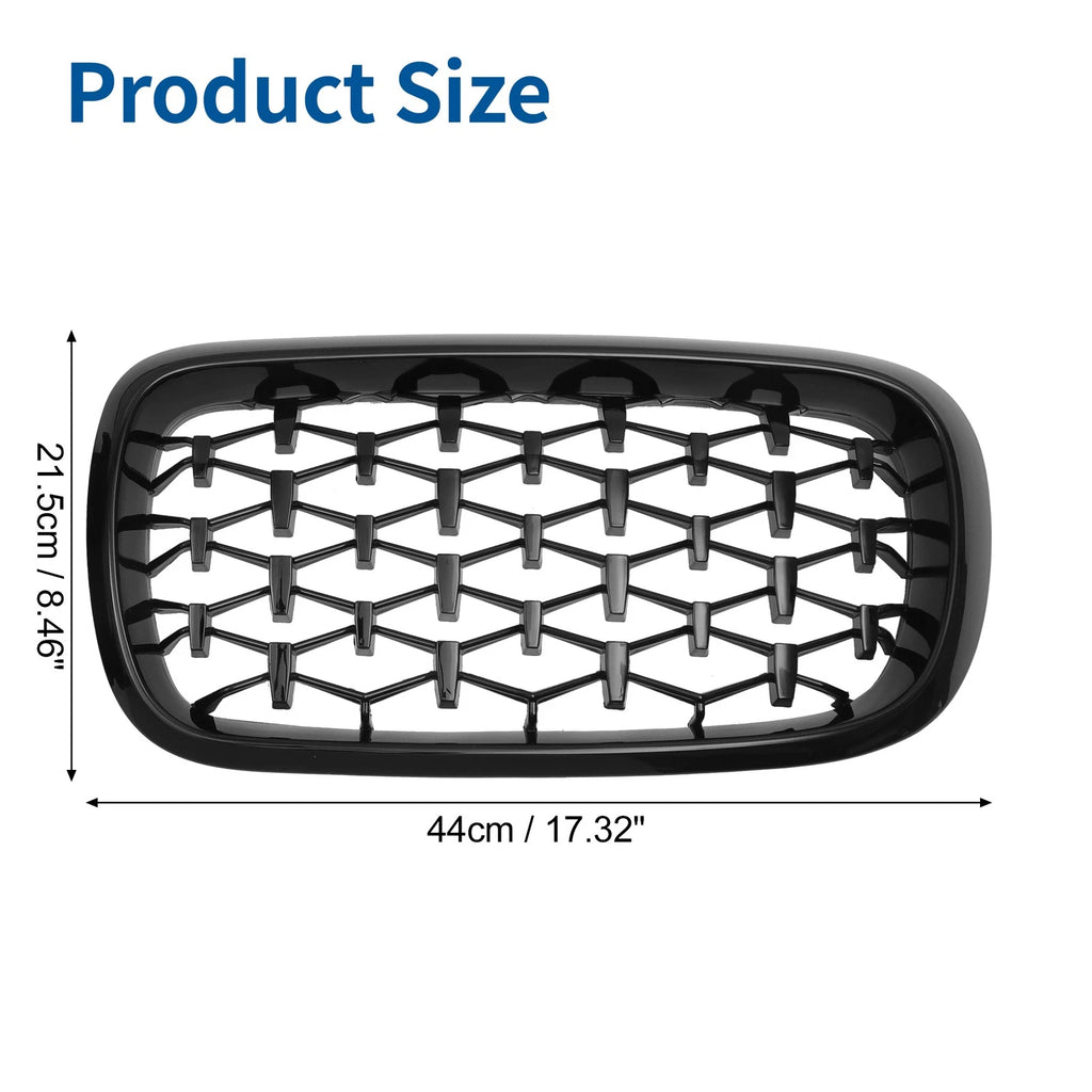1 Pair Front Hood Bumper Grille Grill for BMW X5 F15 (2014–2016) Diamond Star