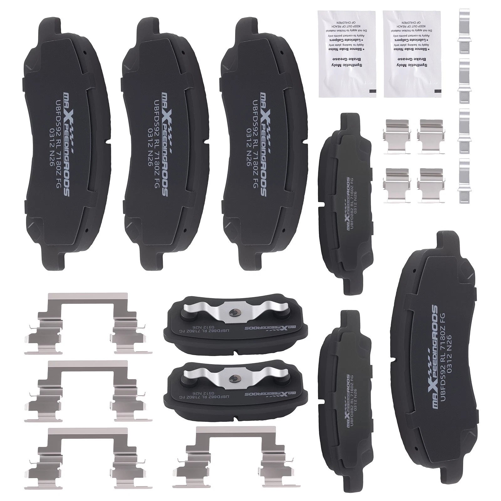 8pcs Ceramic Brake Pads Set for Mitsubishi Lancer (2004–2016) P866 P1037