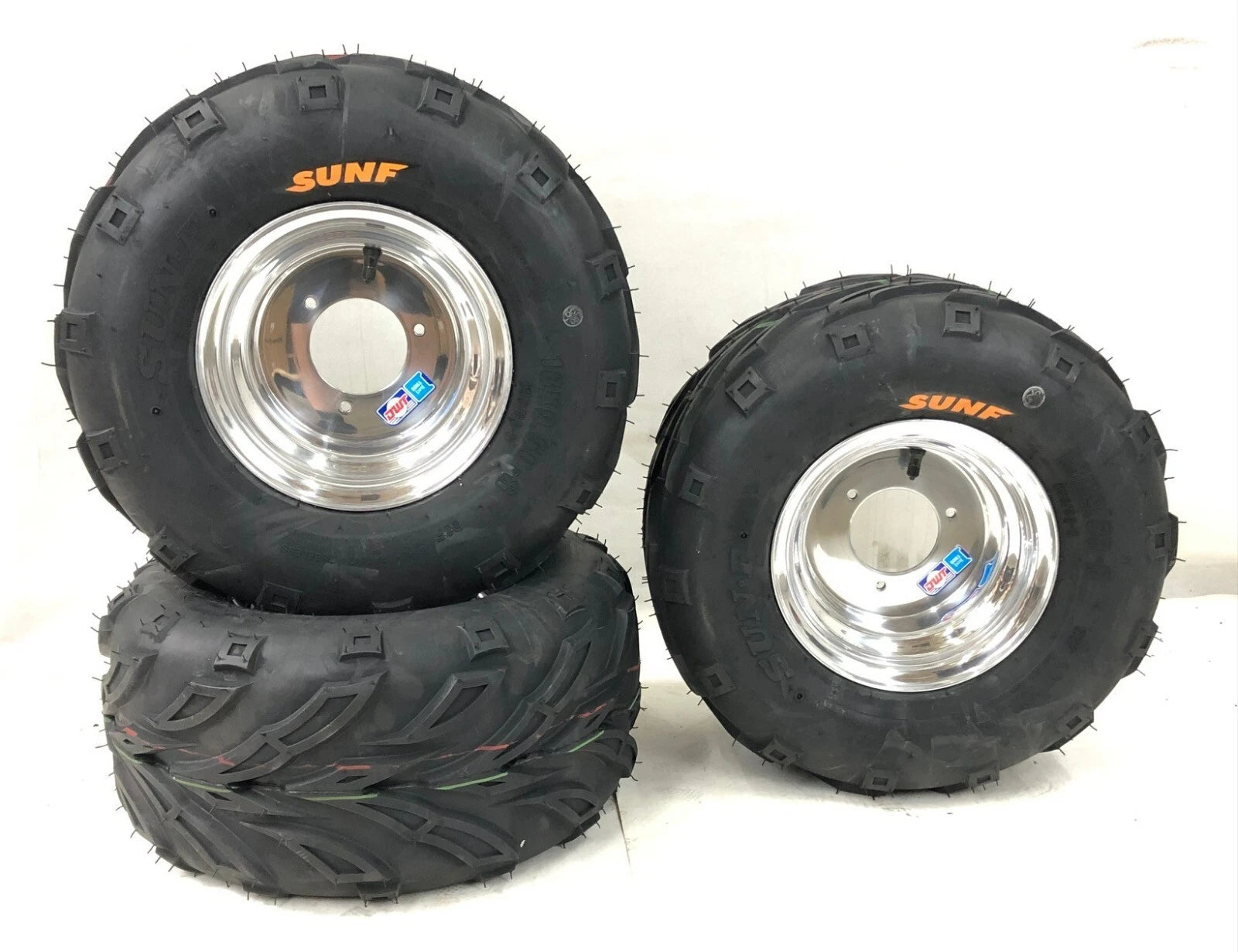 Set of 2 DWT 18x9.5-8 Polished Rims Wheels for Honda ATC 70