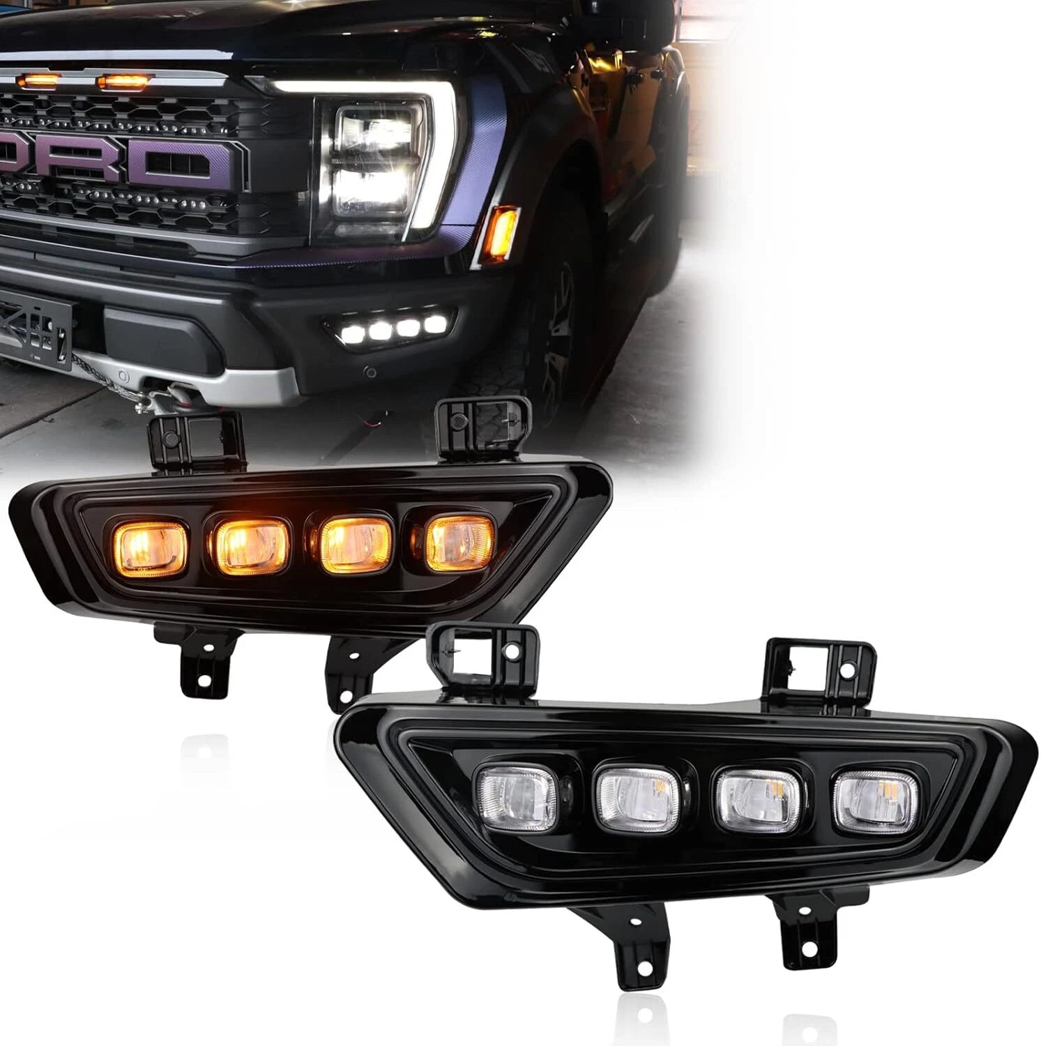 LED Fog Lights for Ford F-150 Raptor Style (2021–2024)