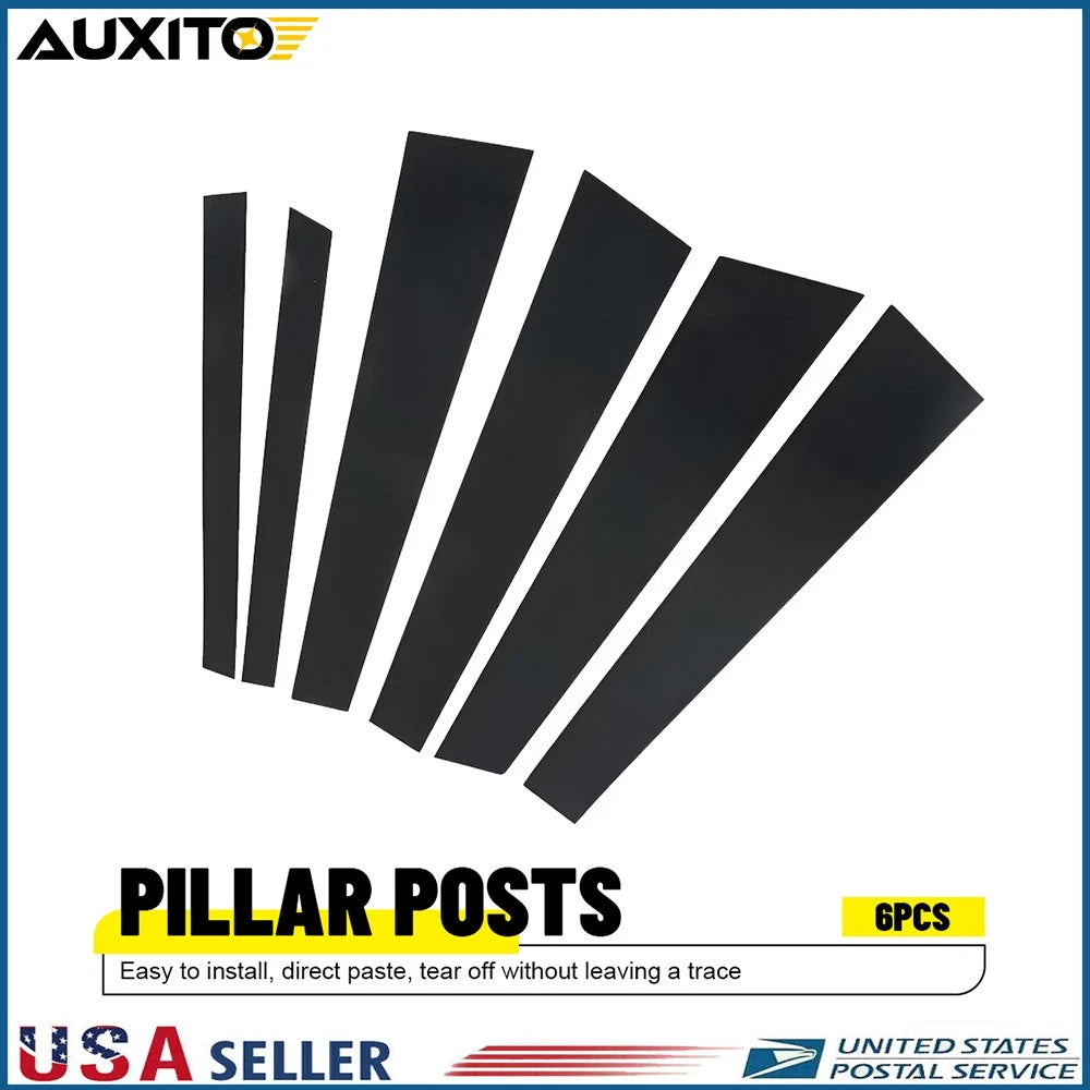 Set of 6 Door Pillar Posts Trim for BMW E39 5 Series (1997–2003) Gloss Black