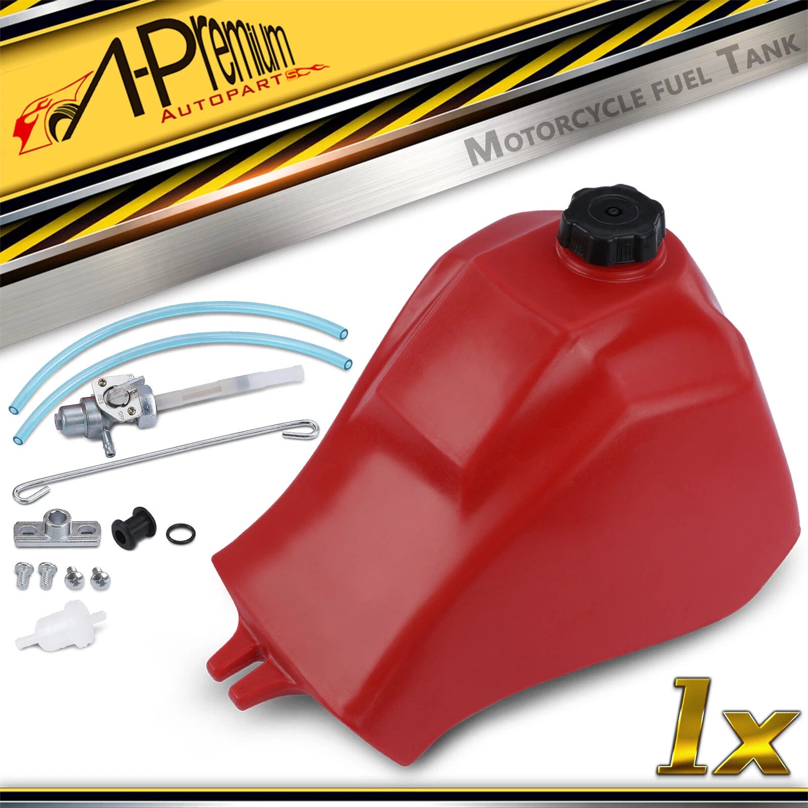 Fuel Tank with Cap & Petcock for Honda ATC185 (1980) ATC200 (1981–1983)