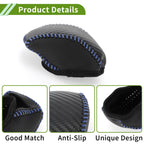 Gear Shift Knob Cover for Toyota RAV4 (2019–2024) Black Carbon Fiber Blue