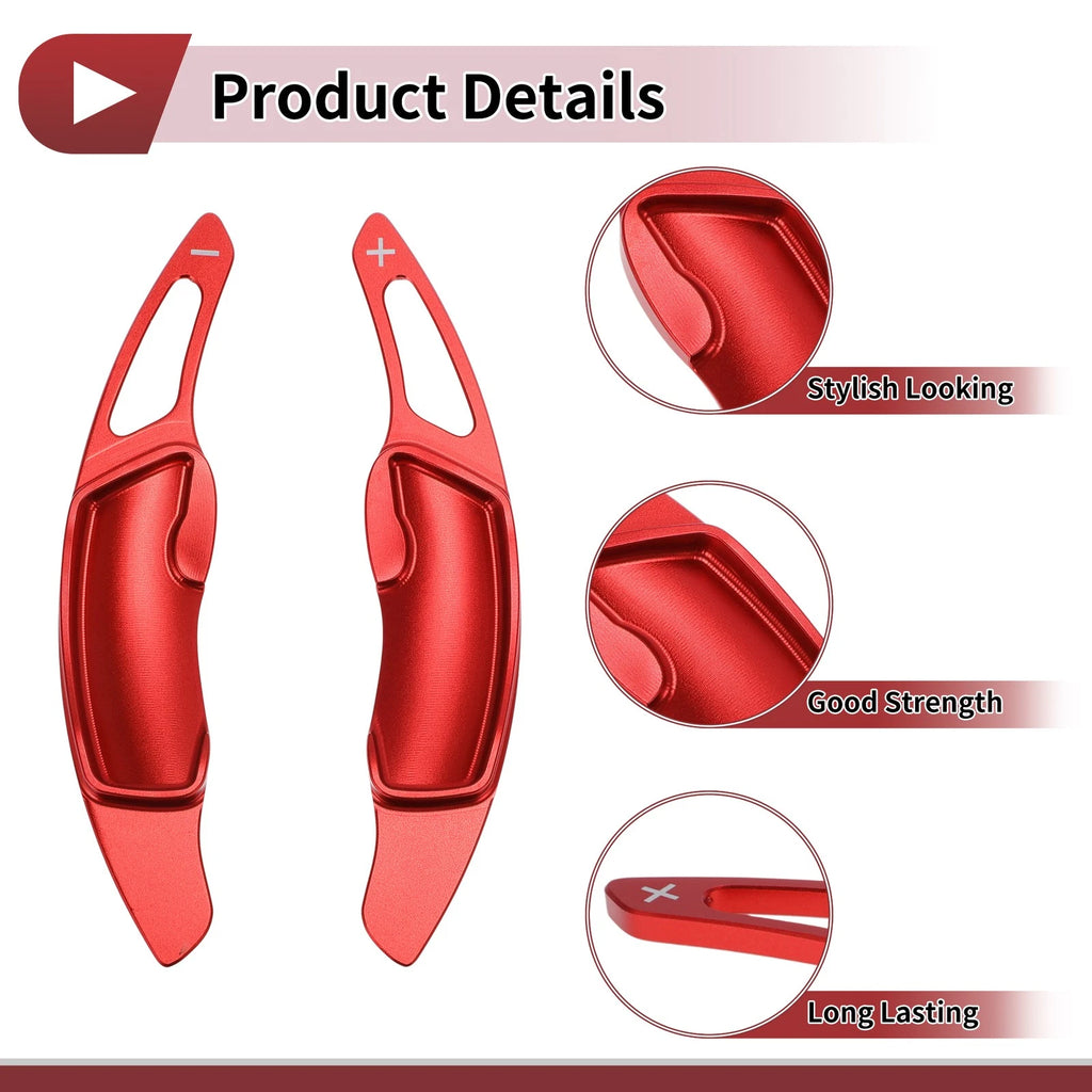 2X Red Aluminum Alloy Steering Wheel Paddles for Subaru Crosstrek (2012–2025)