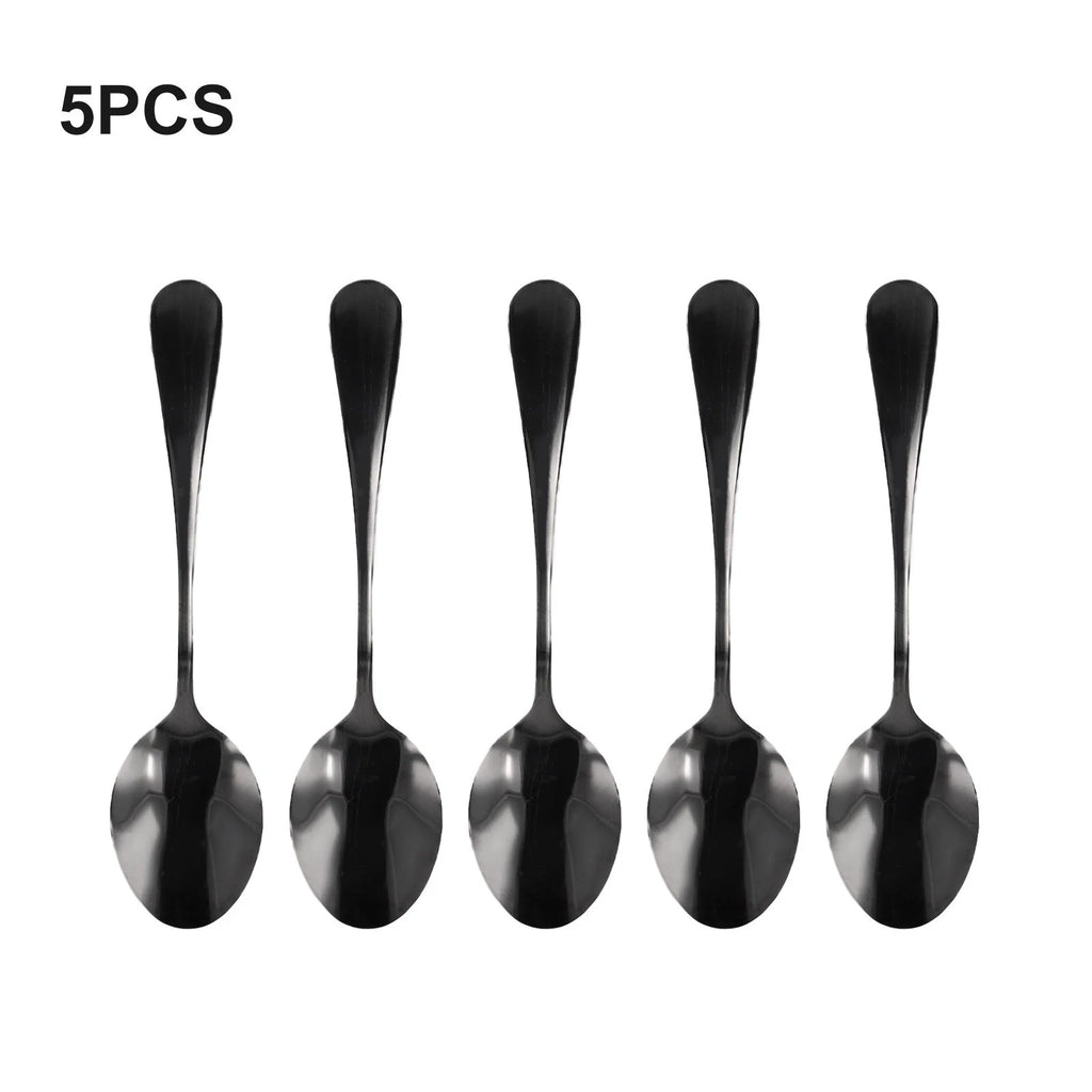Set of 5 Stainless Steel Teaspoons for Home Use