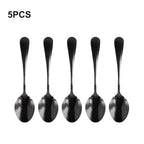 Set of 5 Stainless Steel Teaspoons for Home Use