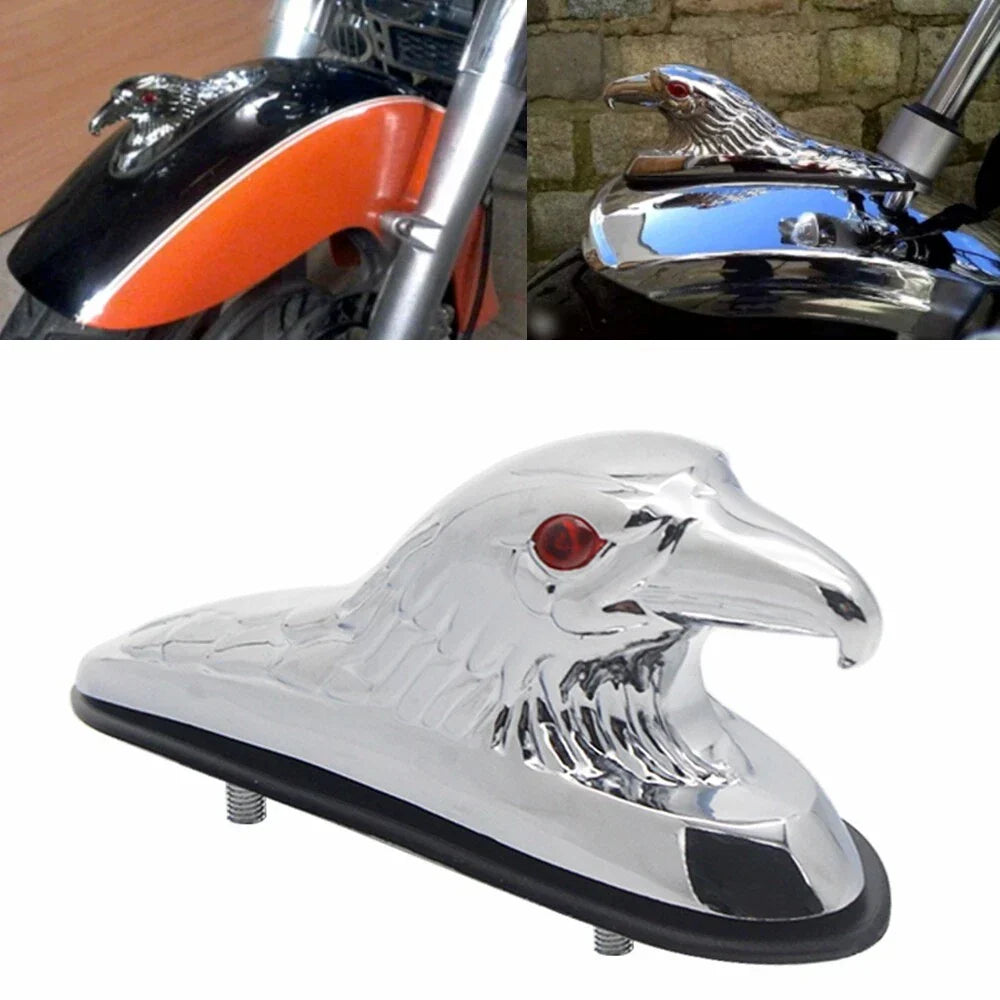 Motorcycle Front Fender Eagle Head Ornament for Harley, Suzuki, Kawasaki
