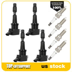 Set of 4 Ignition Coils and 4 Spark Plugs for Hyundai Ioniq, Kia Niro