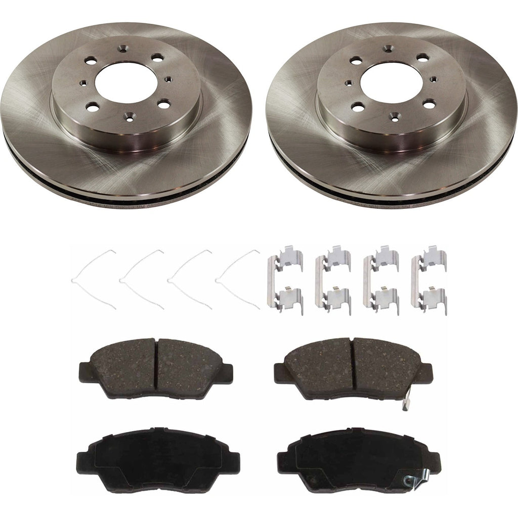 Brake Disc and Pad Kit for Honda Fit (2009–2013) Natural Cast Iron Front