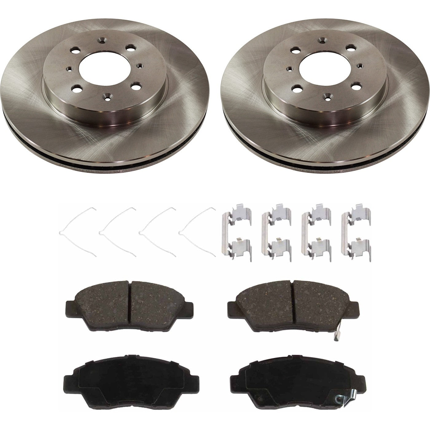Brake Disc and Pad Kit for Honda Fit (2009–2013) Natural Cast Iron Front