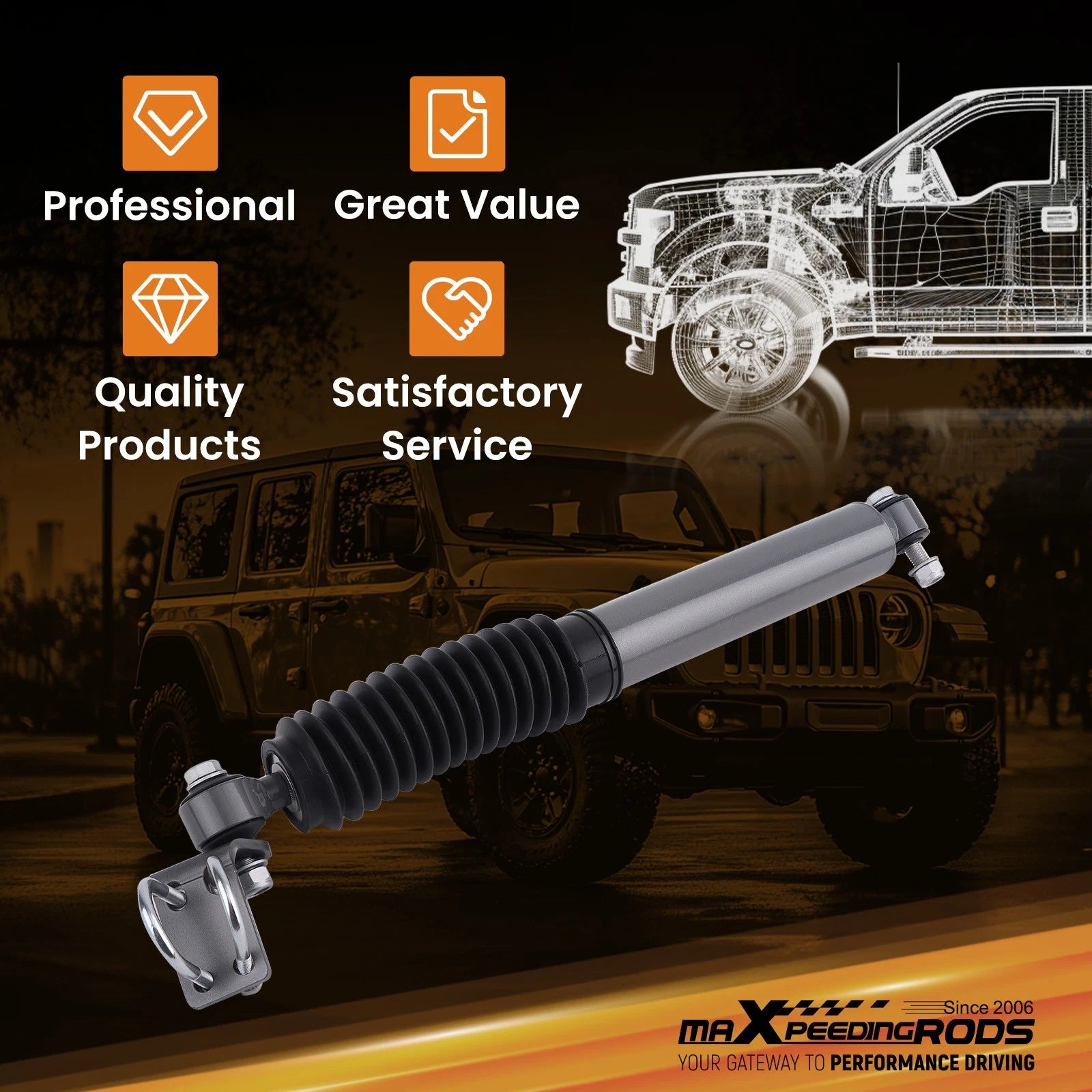 Steering Stabilizer for Jeep Wrangler JK 2007-2018