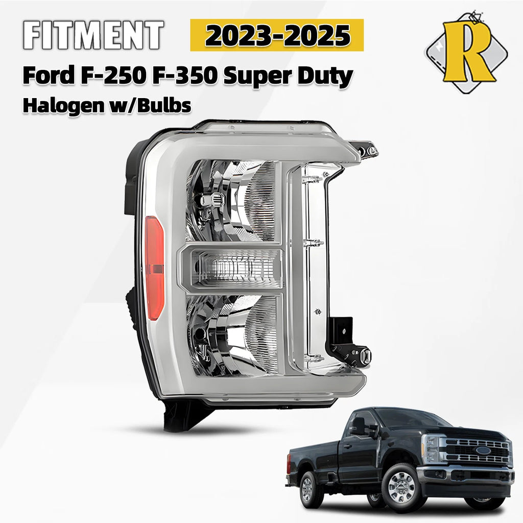 Halogen Headlight with Bulb for Ford F250 F350 Super Duty (2023–2026)