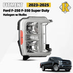 Halogen Headlight with Bulb for Ford F250 F350 Super Duty (2023–2026)
