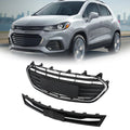 Set of 2 Front Upper Lower Grille for Chevrolet Trax (2017–2021) Black Chrome