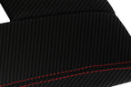 Carbon Fiber Console Lid Armrest Cover for Audi Q7 (2007–2015) Red Stitch