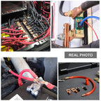 10X 4 AWG 3/8" Stud Battery Cable Lugs Copper Connectors with Heat Shrink Tubing