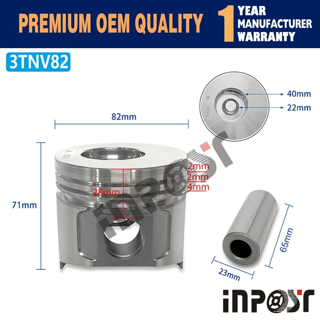 Overhaul Rebuild Kit 3TNV82A for Yanmar New Holland E20.2SR E35SR E30SR