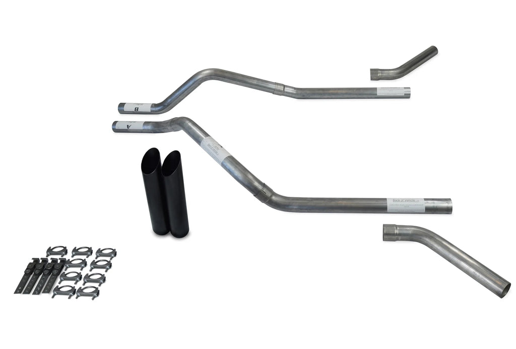 2.5" Dual Exhaust Kit for Chevy Blazer (2000–2004) No Muffler Black Tips