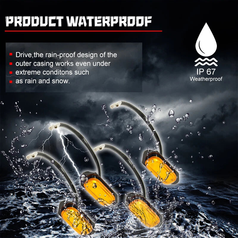 Set of 4 Raptor Style Amber LED Front Grill Lights for Toyota RAV4 (2019–2022)