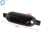 Set of 4 Black Ribbed Marine Boat Fenders 6.5" x 23"